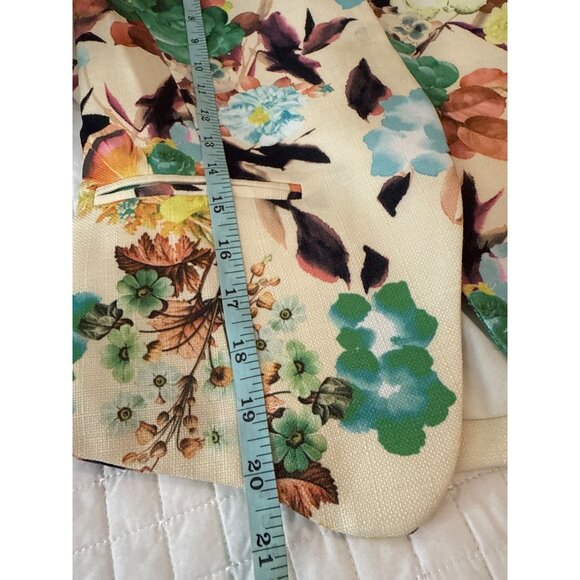 Ovi Womens Floral Blazer Jacket M Polyester Blend Made In China - Picture 7 of 8